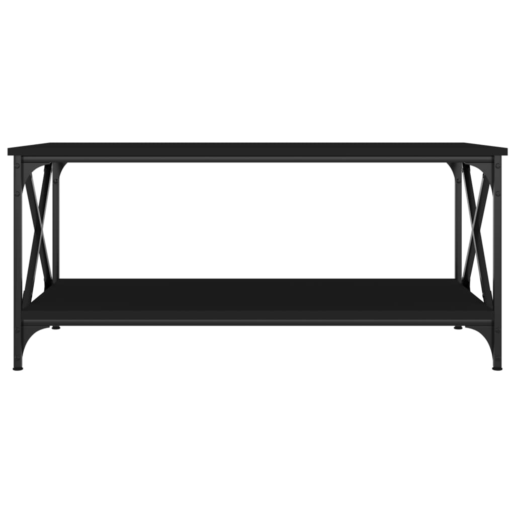 vidaXL Table basse Noir 100x50x45 cm Bois d'ingénierie et fer
