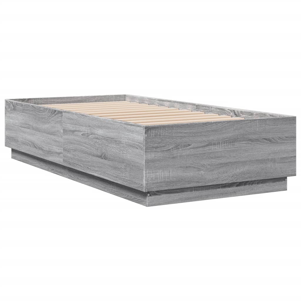 vidaXL Cadre de lit sonoma gris 90x190 cm bois d'ingénierie