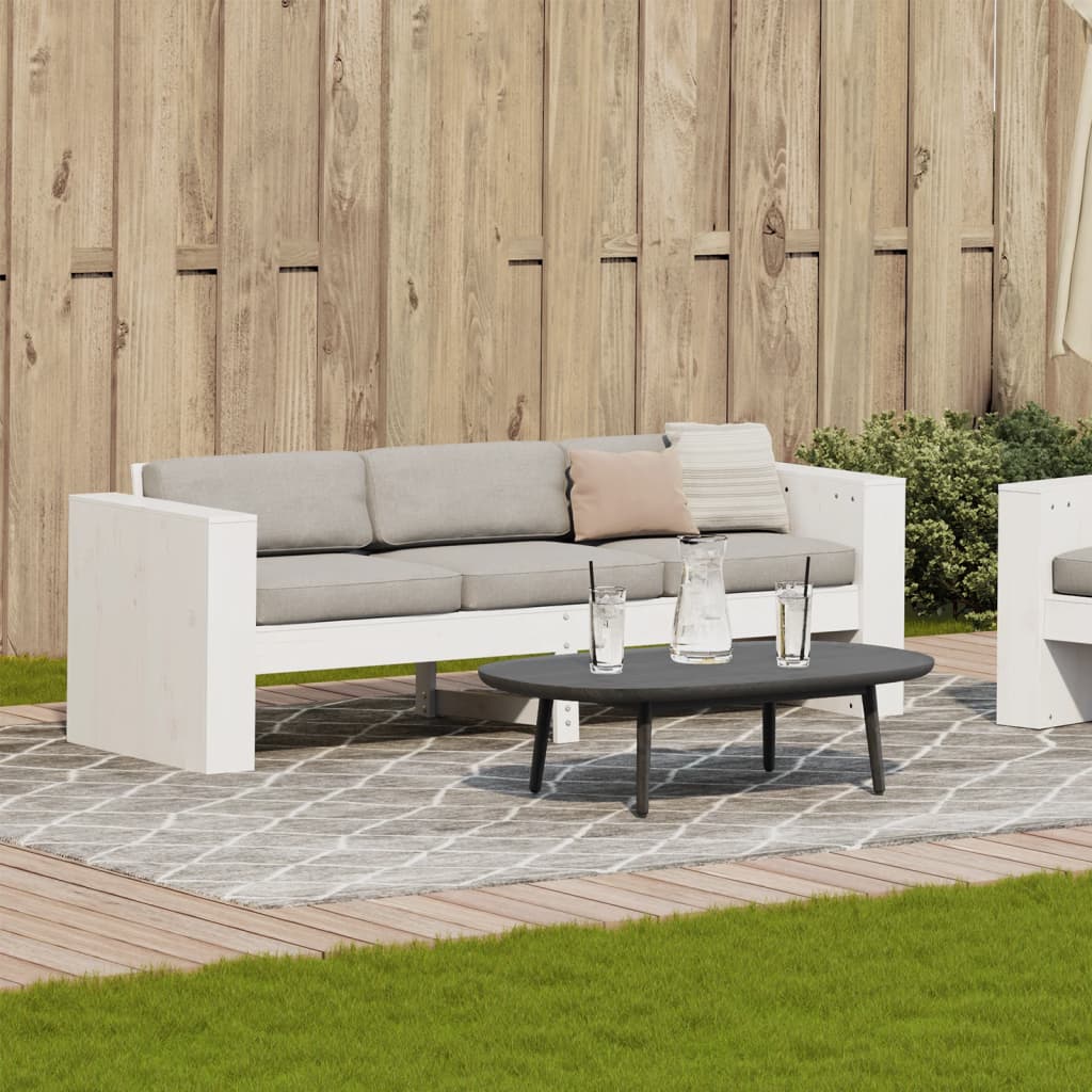 vidaXL Canapé de jardin 3 places blanc 189x60x62 cm bois de pin massif