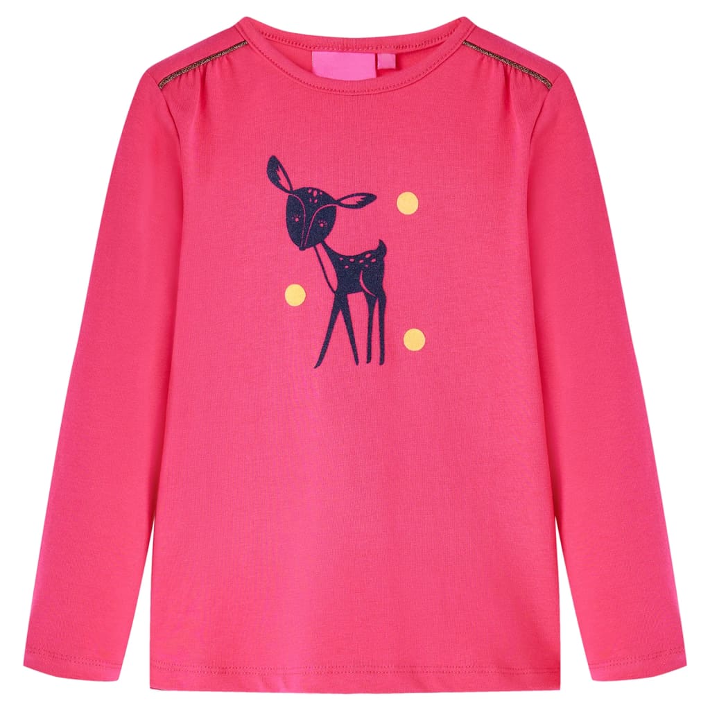 T-shirt enfants à manches longues rose vif 128