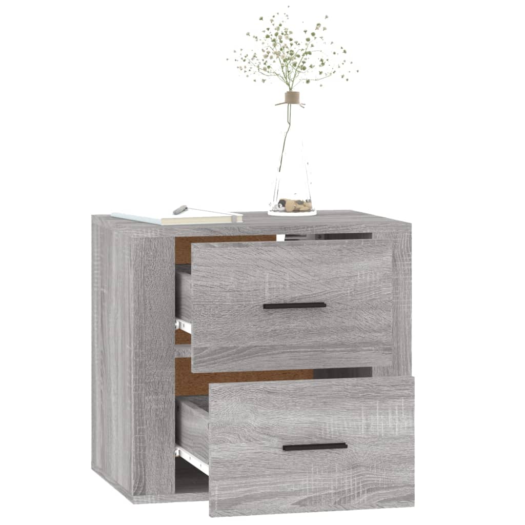 vidaXL Table de chevet murale Sonoma gris 50x36x47 cm