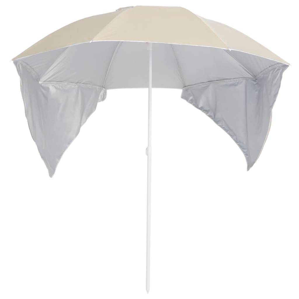 vidaXL Parasol de plage avec parois latérales sable 215 cm