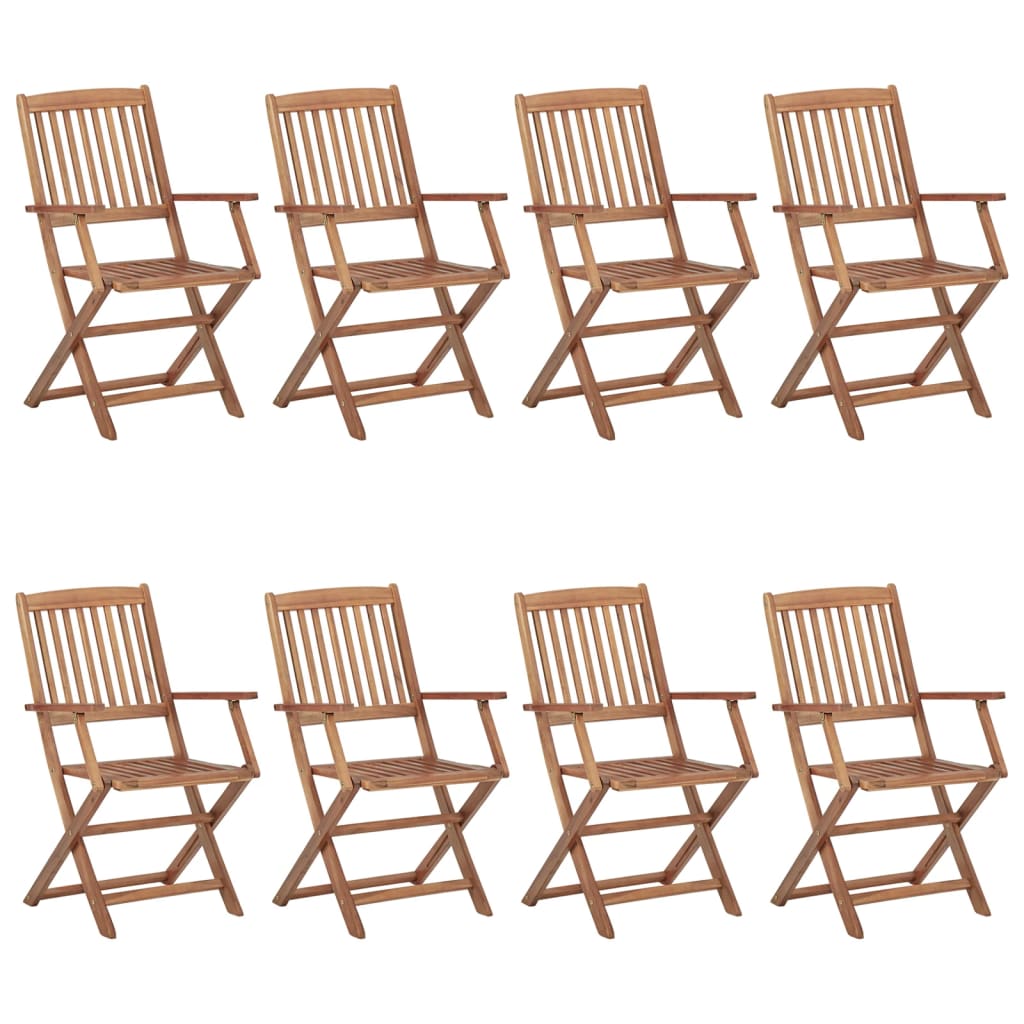 vidaXL Chaises pliables de jardin lot de 8 avec coussins Bois d'acacia