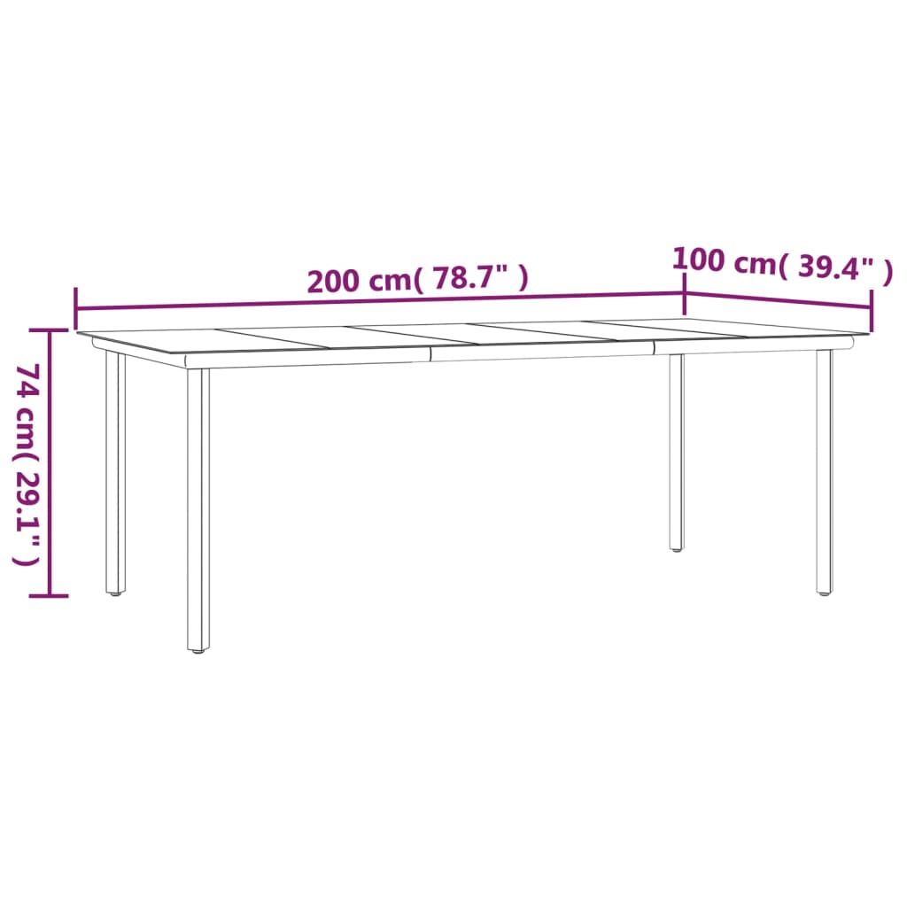 vidaXL Ensemble à manger de jardin 9 pcs noir textilène et acier