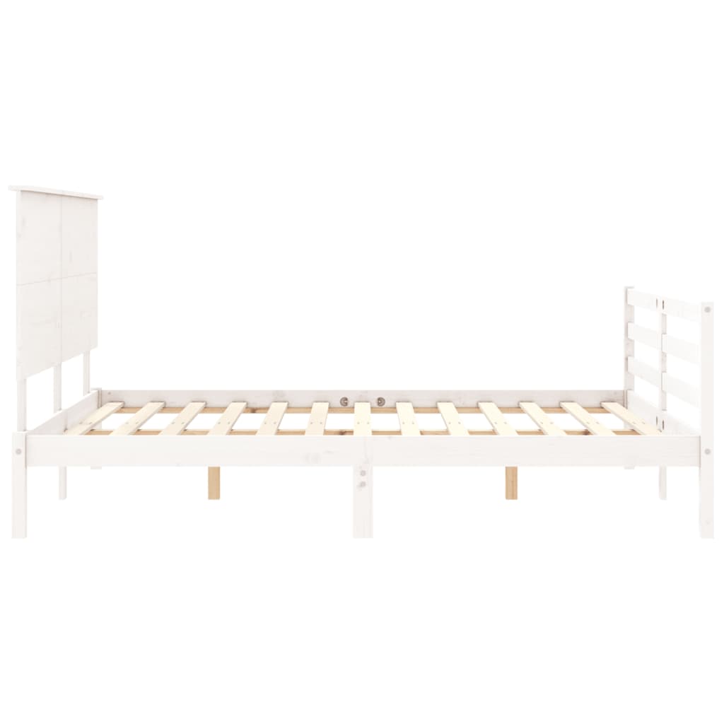 vidaXL Cadre de lit sans matelas blanc bois de pin massif