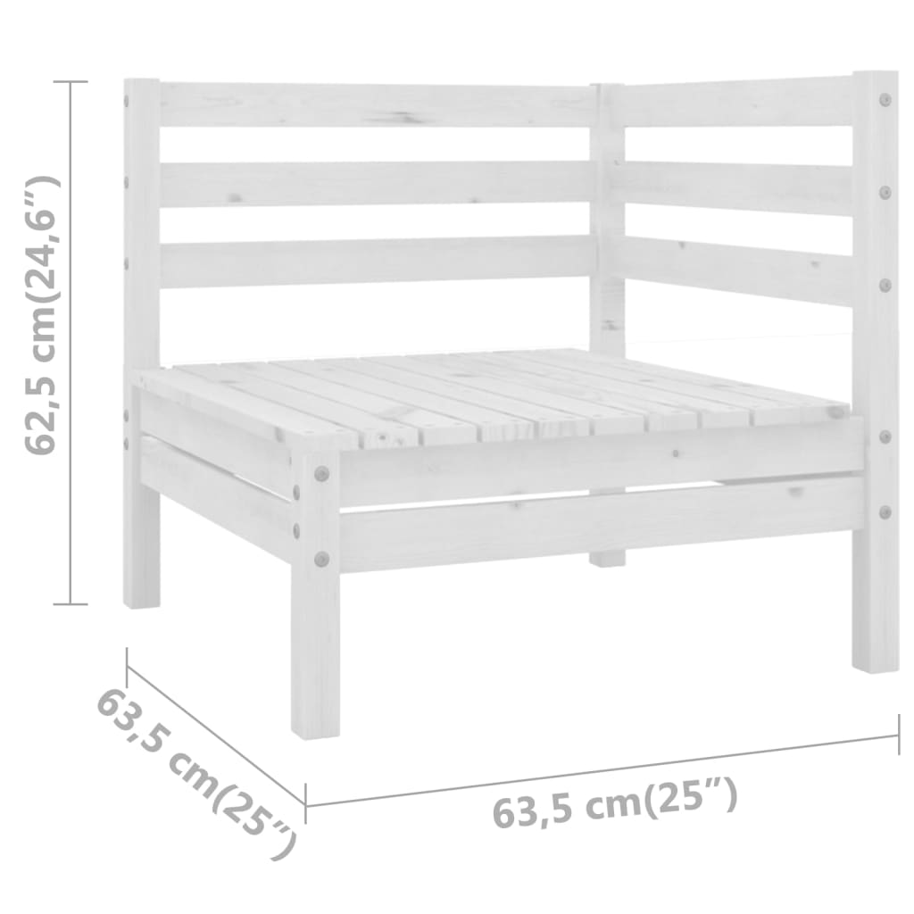 vidaXL Salon de jardin 4 pcs Bois de pin massif Blanc