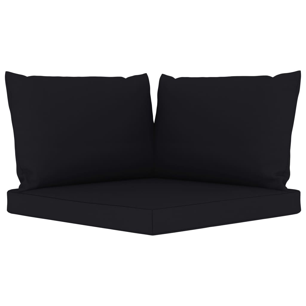 vidaXL Salon de jardin 6 pcs avec coussins noir