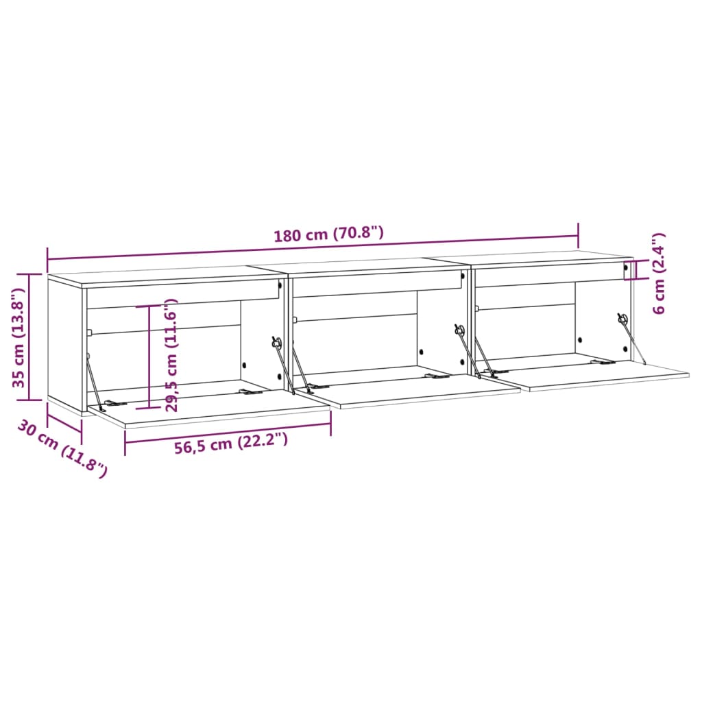 vidaXL Meubles TV 3 pcs bois massif de pin