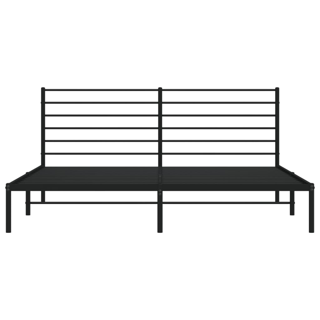 vidaXL Cadre de lit métal sans matelas avec tête de lit noir 183x213cm