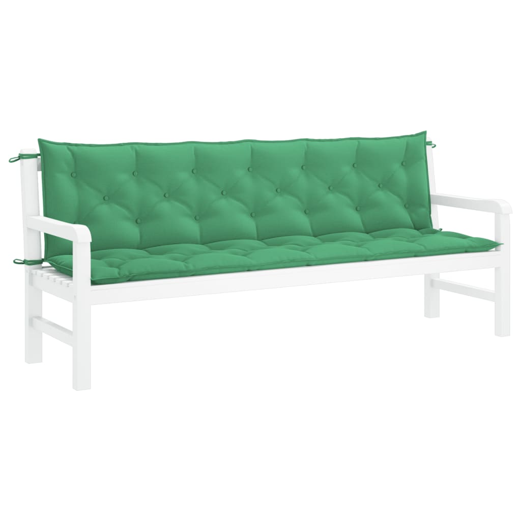 vidaXL Coussin de banc de jardin vert 200x(50+50)x7 cm tissu oxford