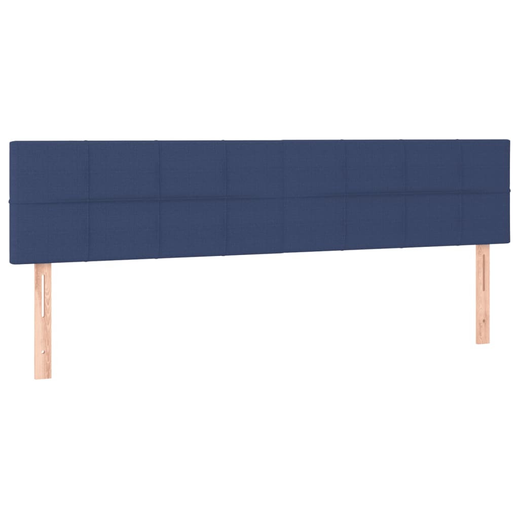 vidaXL Sommier à lattes de lit avec matelas bleu 120x190 cm tissu