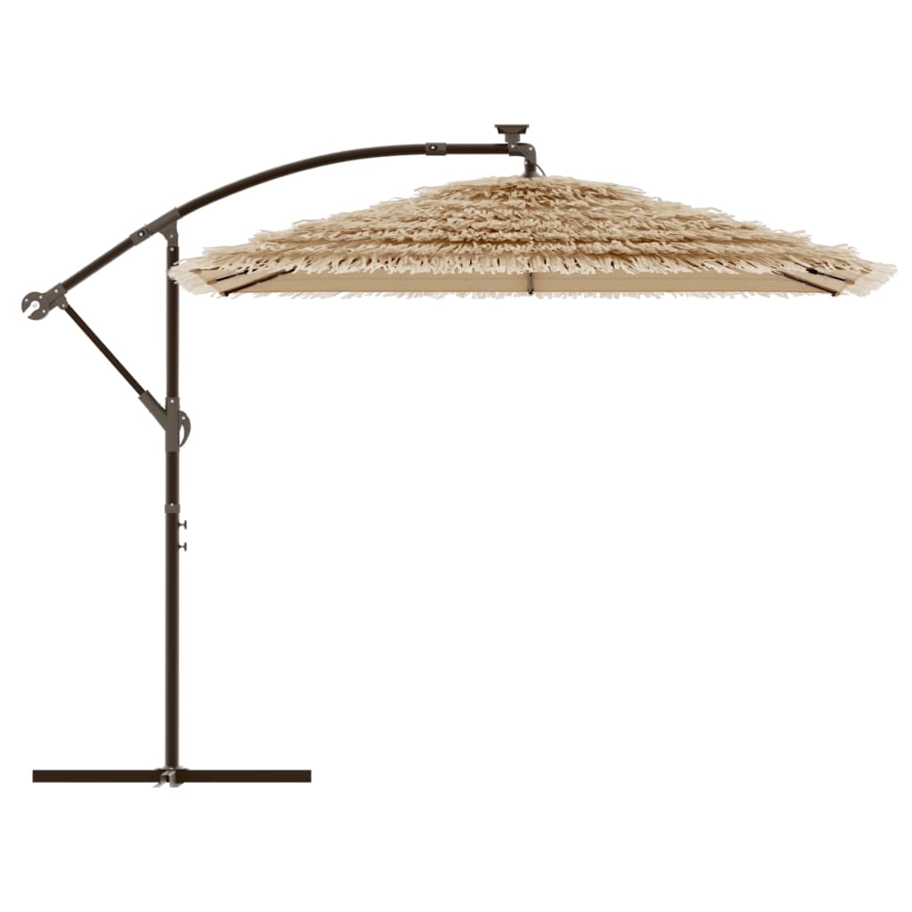 vidaXL Parasol de jardin avec LED et mât en acier marron 246x246x230cm