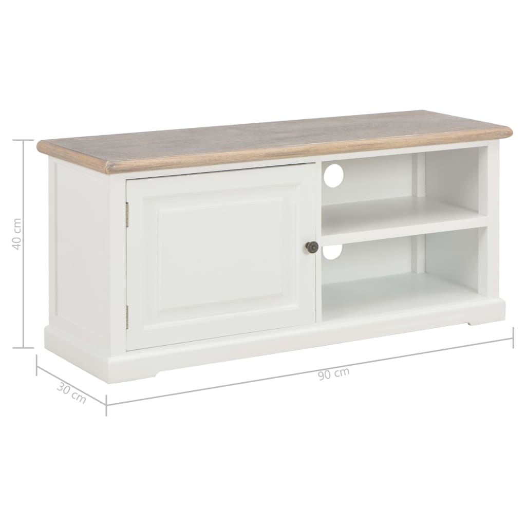 vidaXL Meuble TV Blanc 90x30x40 cm Bois