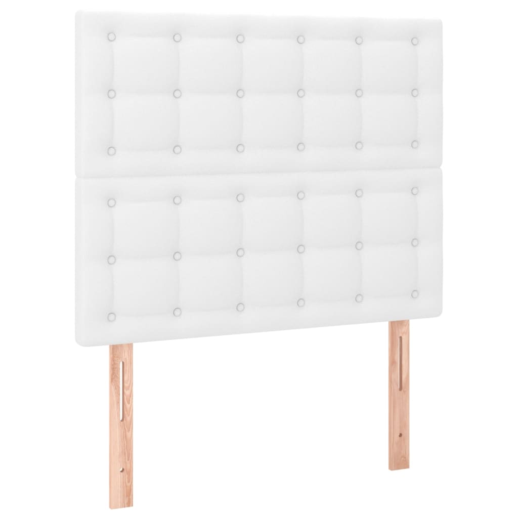 vidaXL Sommier à lattes de lit avec matelas et LED Blanc 90x200 cm