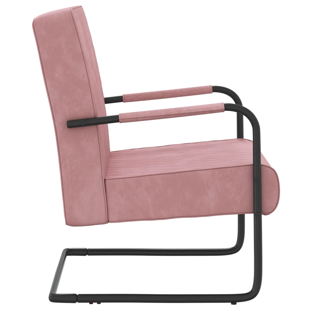 vidaXL Chaise cantilever Rose Velours