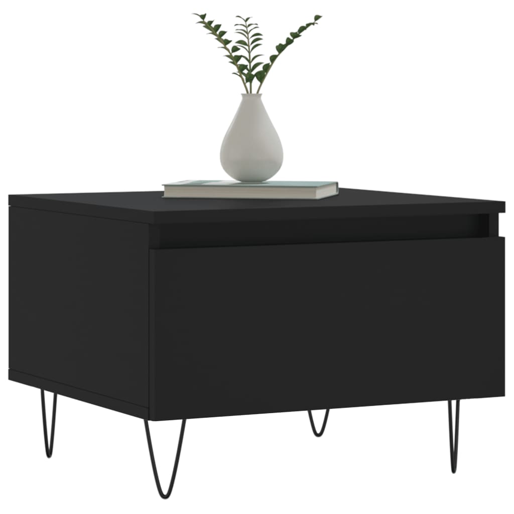 vidaXL Table basse noir 50x46x35 cm bois d'ingénierie