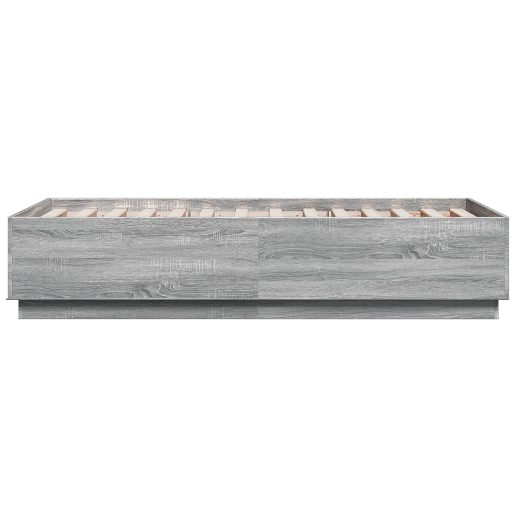 vidaXL Cadre de lit sonoma gris 90x190 cm bois d'ingénierie