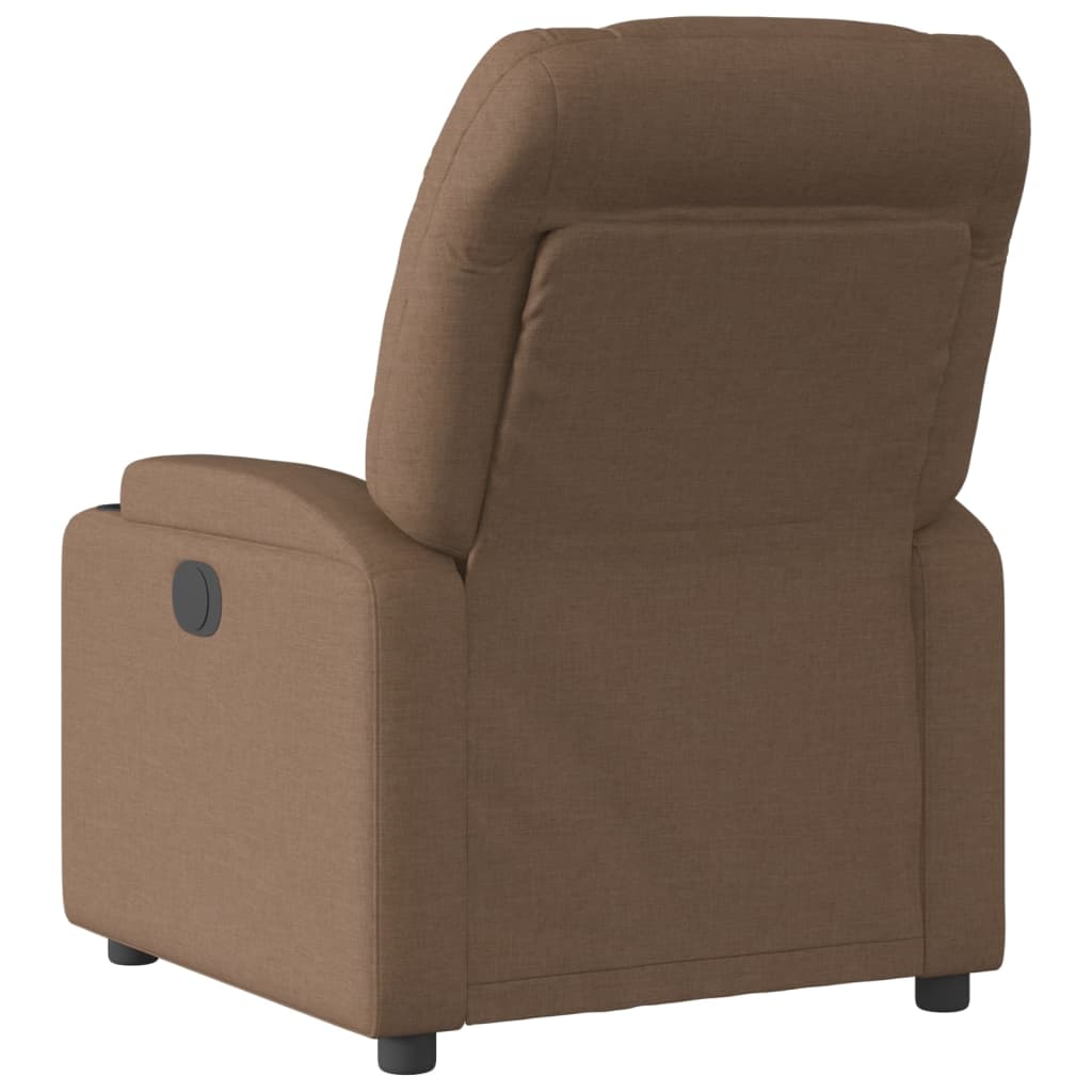 vidaXL Fauteuil inclinable électrique Marron Tissu