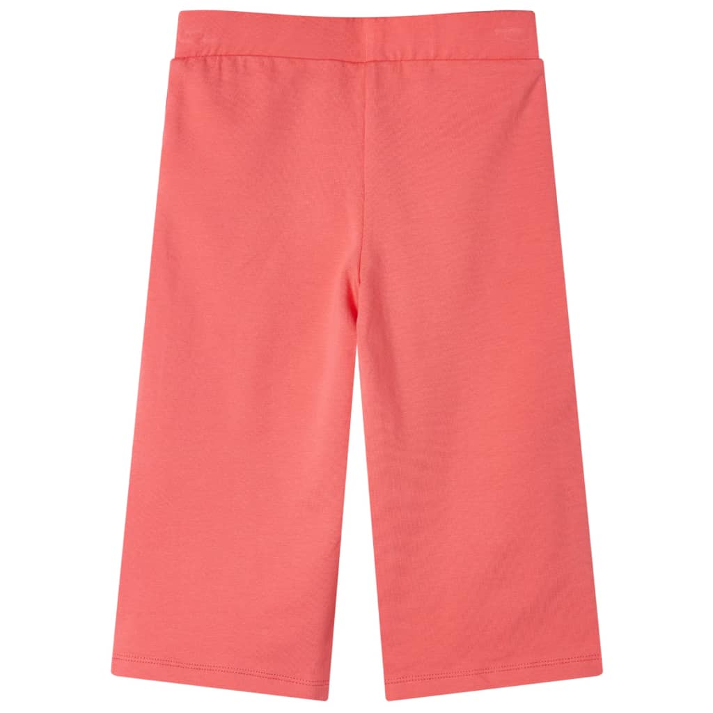 Pantalon à jambes larges pour enfants corail 128