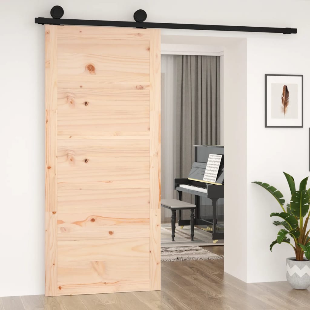 vidaXL Porte de grange 90x1,8x204,5 cm Bois massif de pin