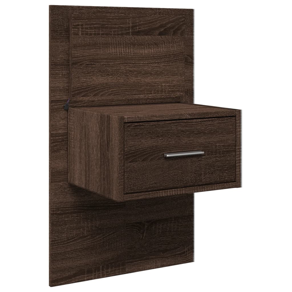 vidaXL Tête de lit avec armoires chêne marron 160 cm bois d'ingénierie