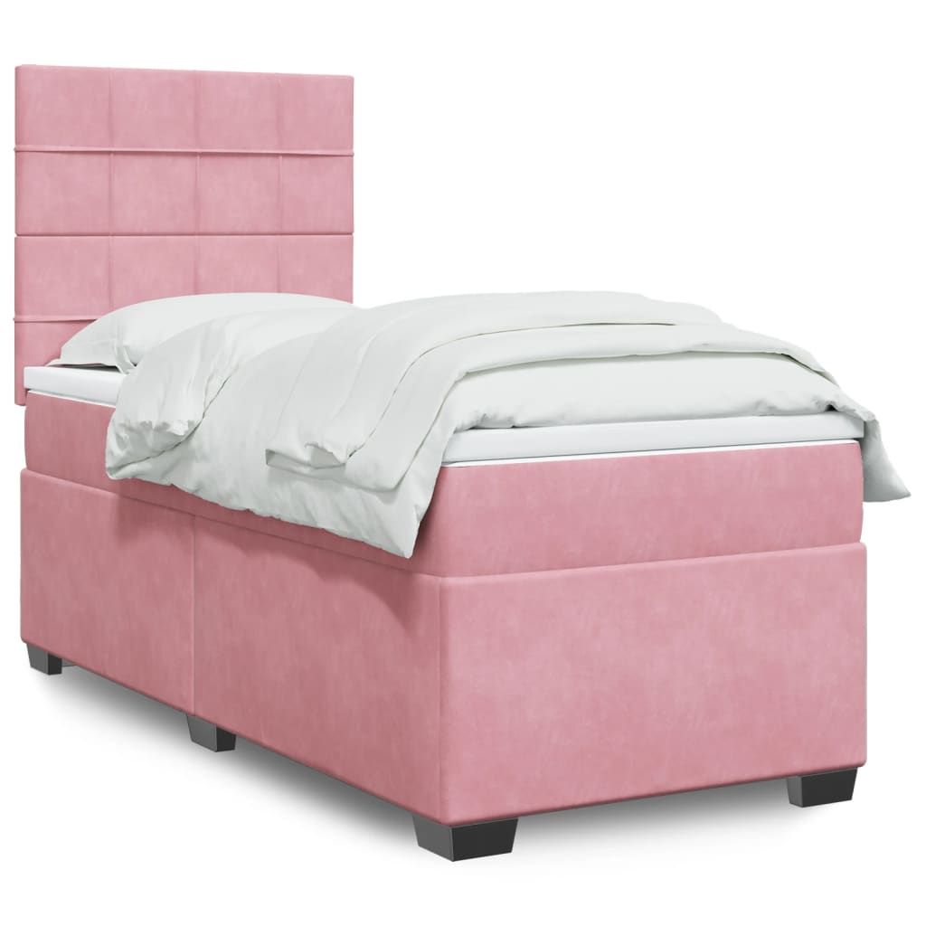 vidaXL Sommier à lattes de lit et matelas Rose 80x200 cm Velours