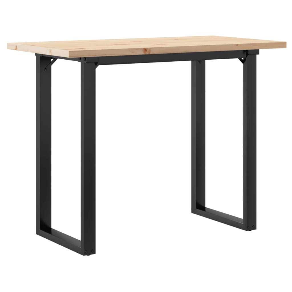 vidaXL Table à manger cadre en O 100x50x75,5 cm bois pin massif fonte