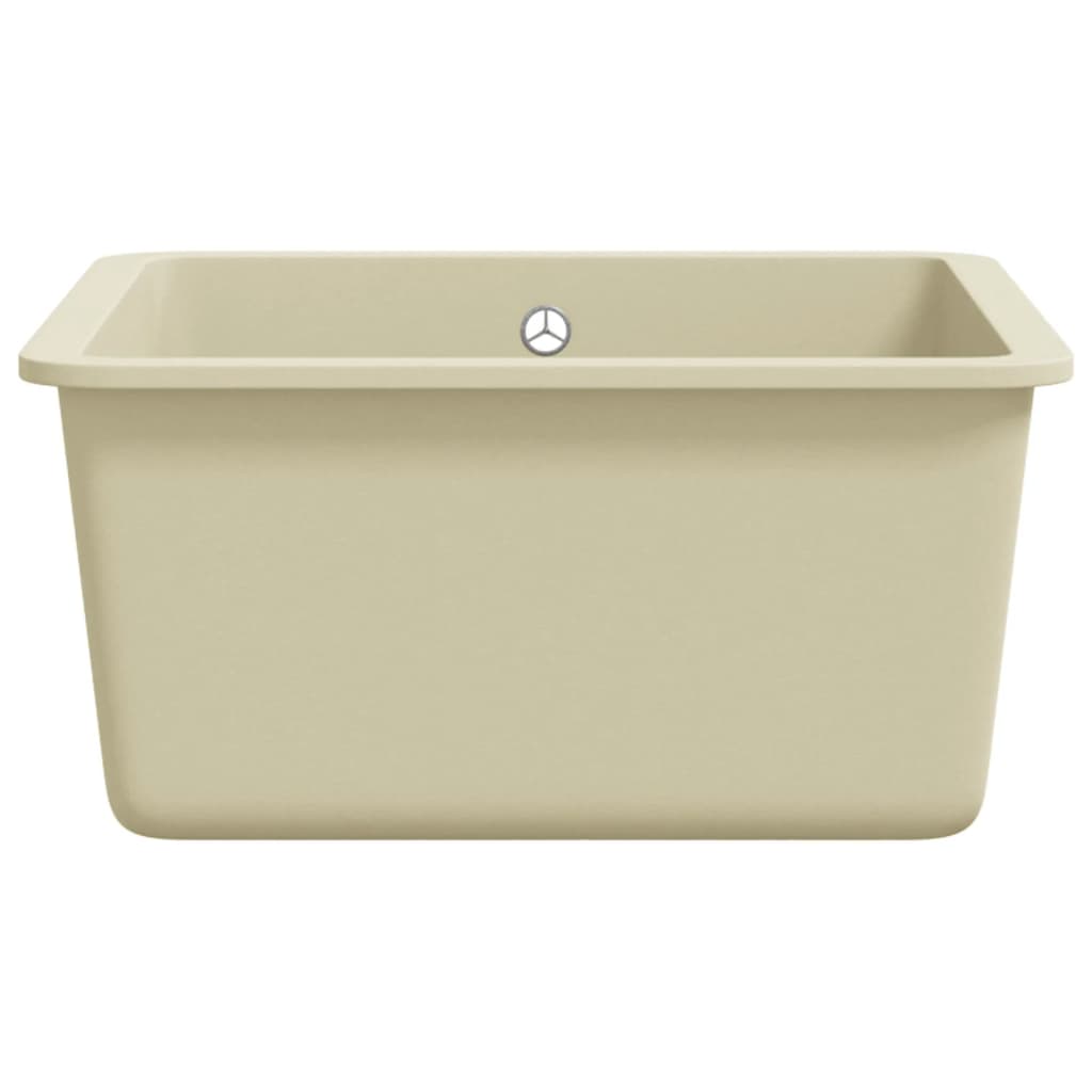 vidaXL Évier de cuisine Granit Seul lavabo Beige