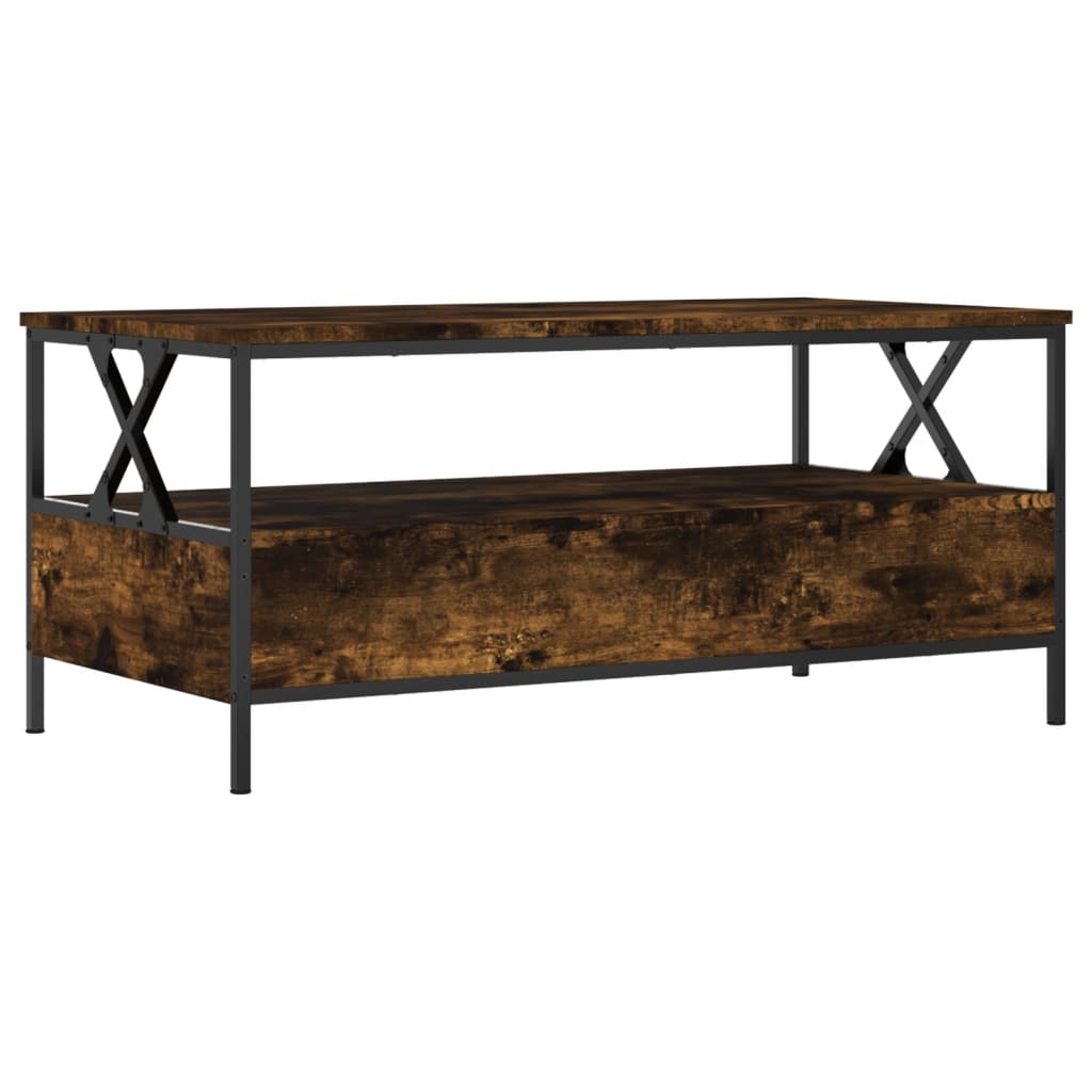 vidaXL Table basse chêne fumé 100x51x45 cm bois d'ingénierie