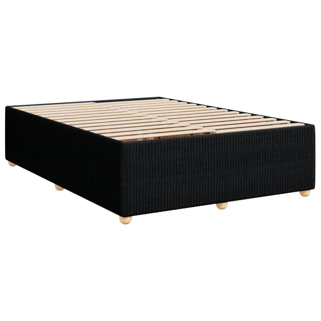 vidaXL Sommier à lattes de lit avec matelas Noir 140x190 cm Tissu