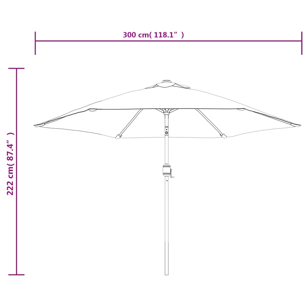 vidaXL Parasol sable blanc avec Poteau en Acier 3 m