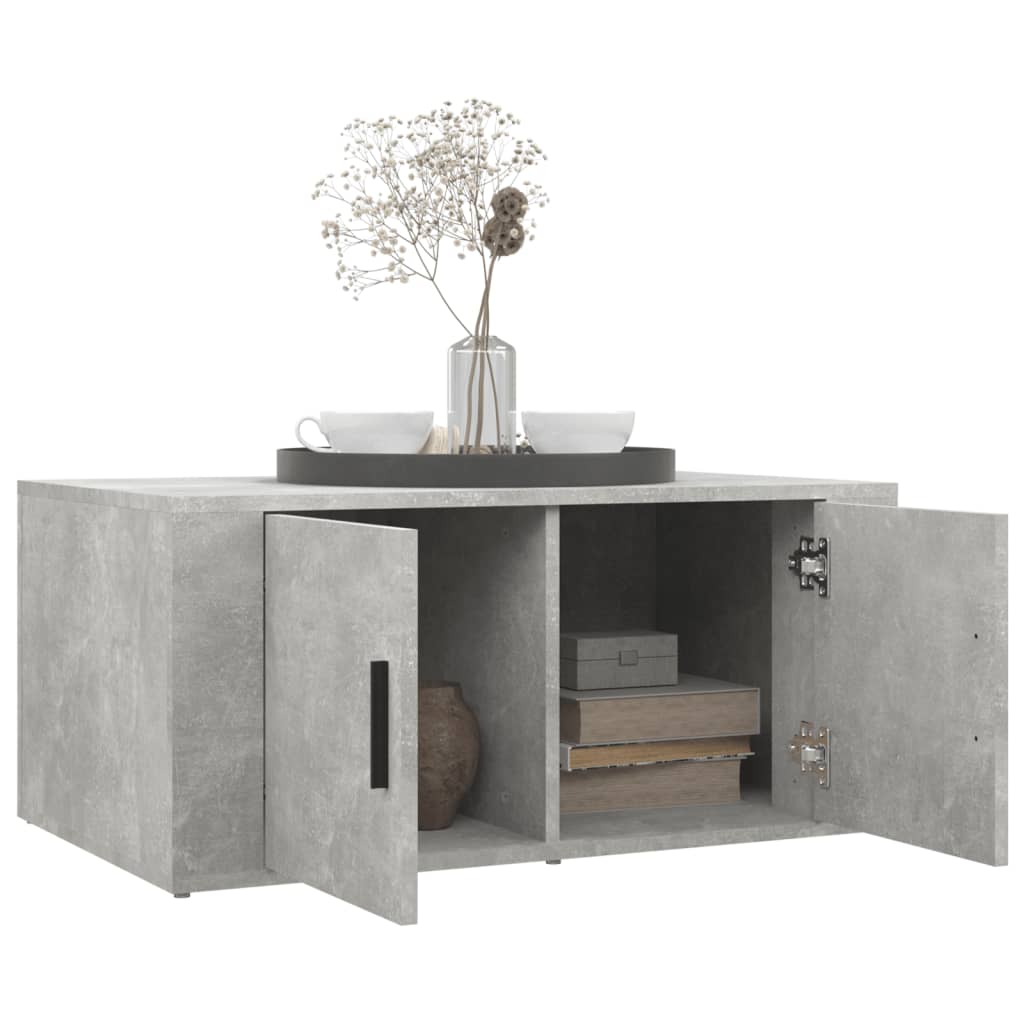 vidaXL Table basse Gris béton 80x50x36 cm Bois d'ingénierie