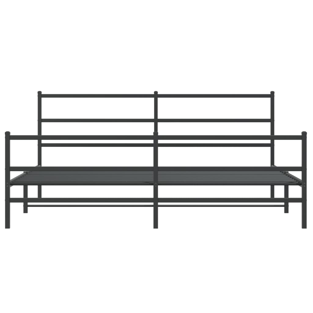 vidaXL Cadre de lit métal sans matelas avec pied de lit noir 200x200cm