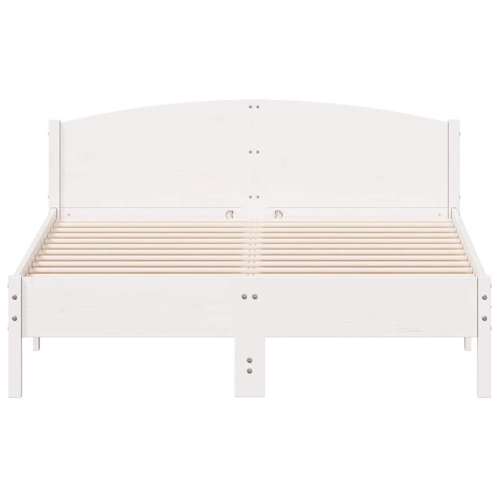 vidaXL Cadre de lit sans matelas blanc 140x200 cm bois de pin massif