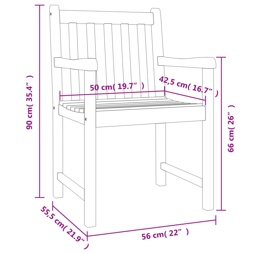 vidaXL Ensemble à manger de jardin 5 pcs Bois d'acacia solide