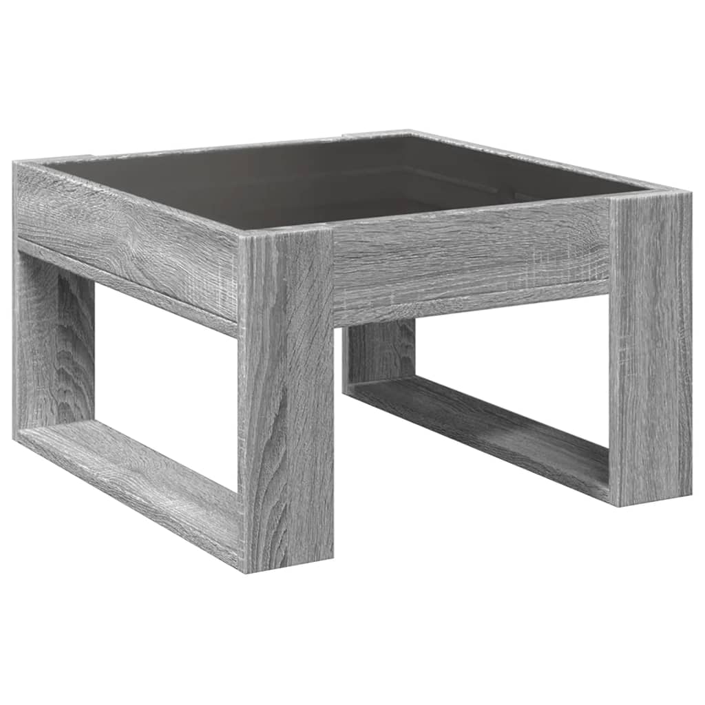 vidaXL Table basse avec LED infini sonoma gris 50x53x30 cm