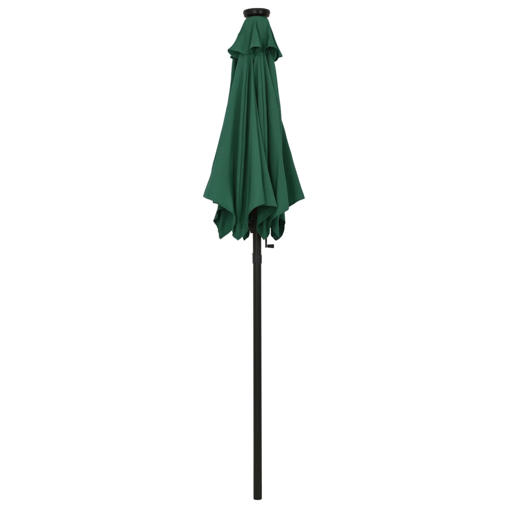 vidaXL Parasol de jardin avec lumières LED vert 200x211 cm aluminium