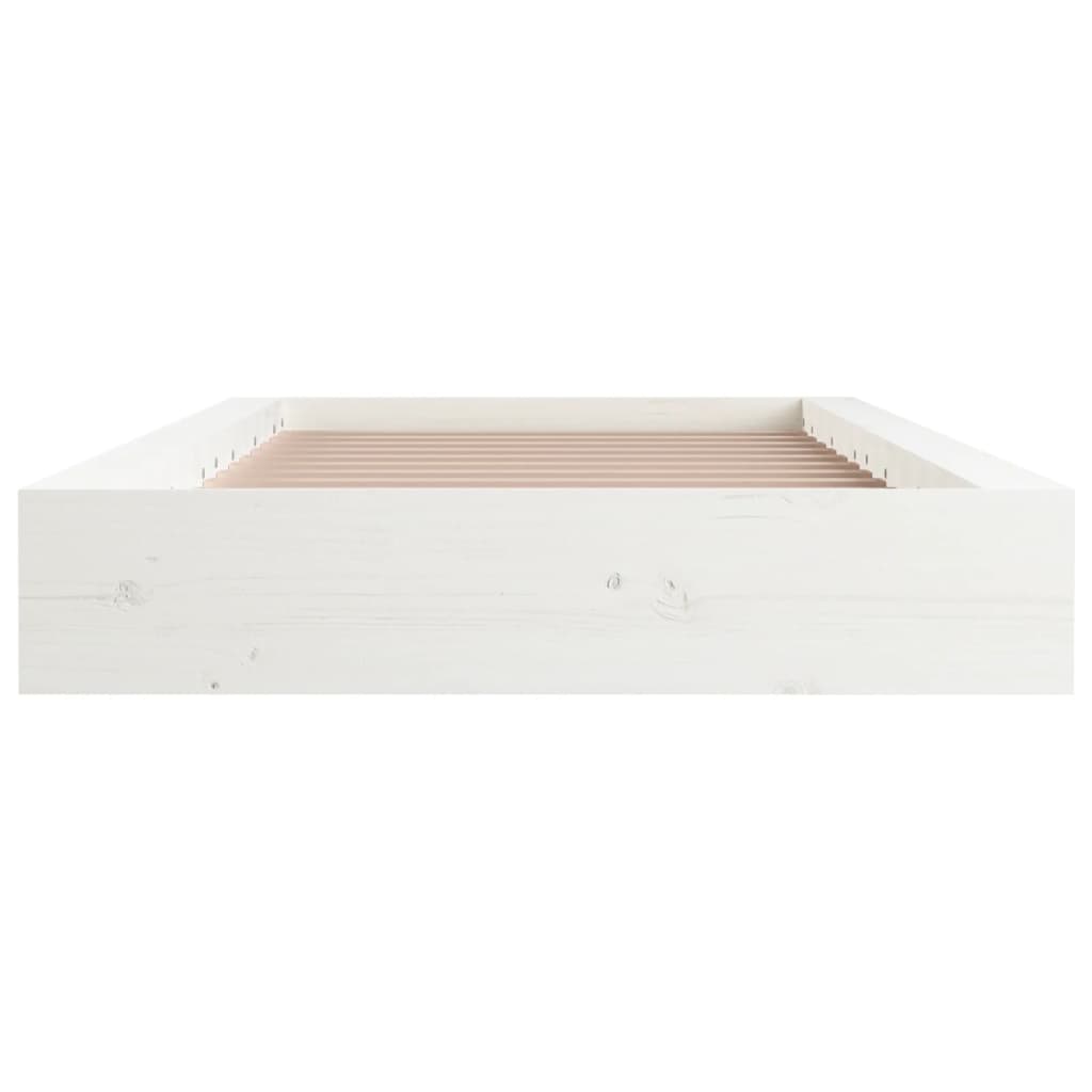 vidaXL Cadre de lit sans matelas blanc 90x190 cm bois massif