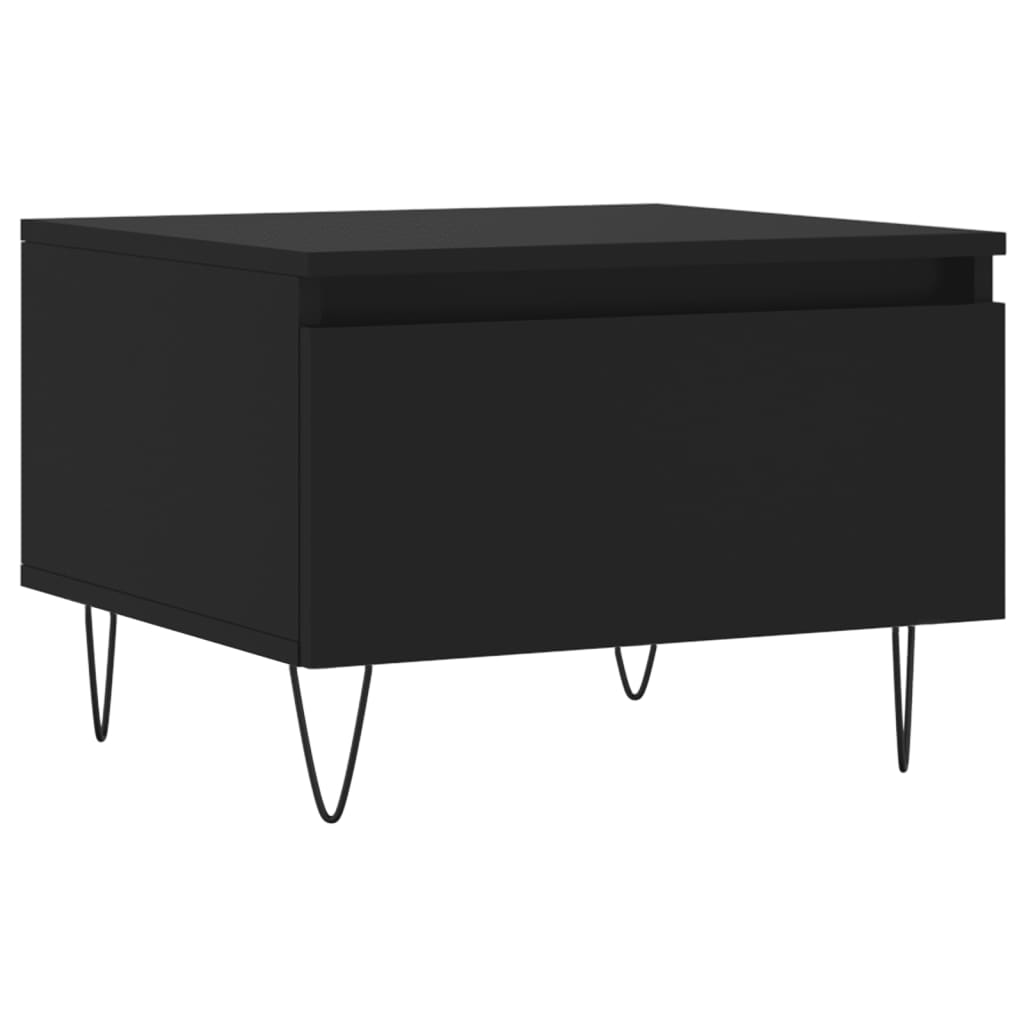 vidaXL Table basse noir 50x46x35 cm bois d'ingénierie