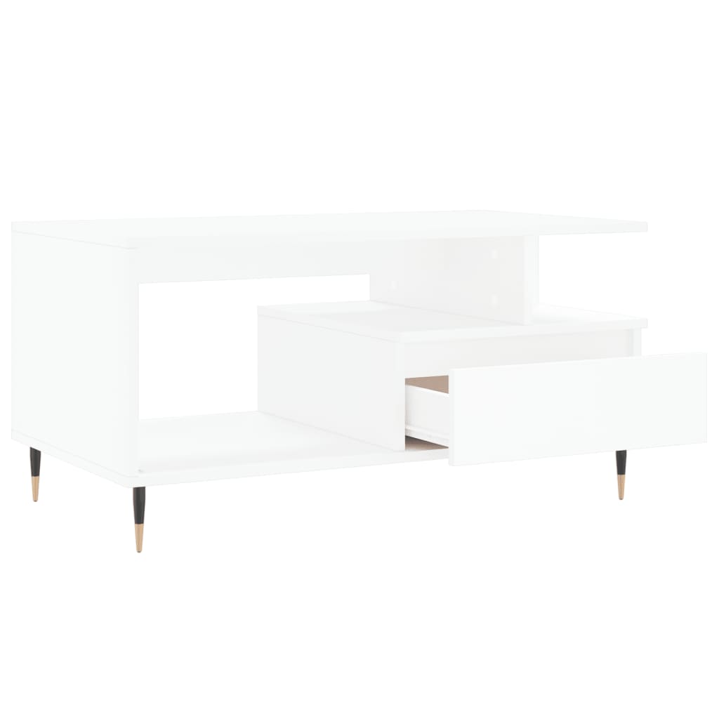 vidaXL Table basse Blanc 90x49x45 cm Bois d'ingénierie