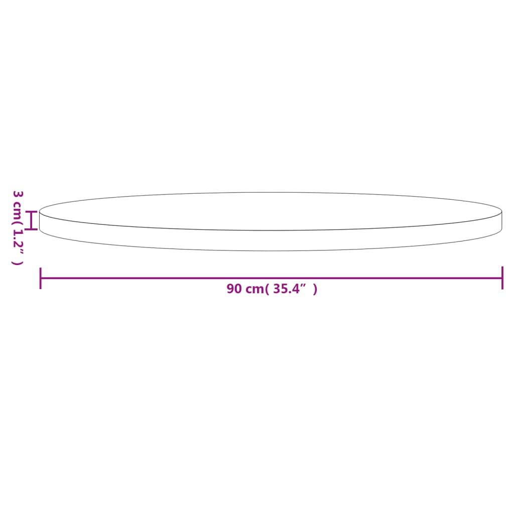 vidaXL Dessus de table rond blanc Ø90x3 cm bois de pin massif