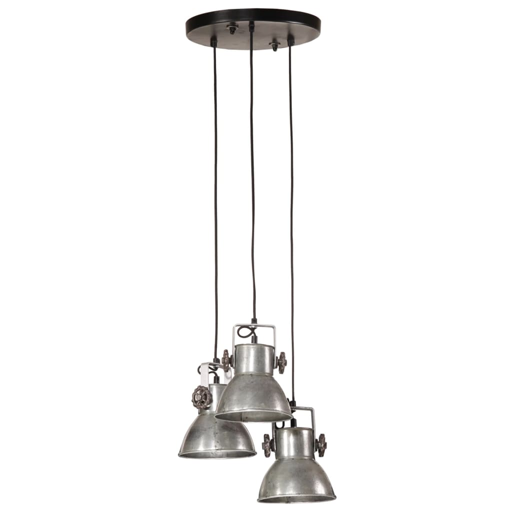 vidaXL Lampe suspendue 25 W argent vintage 30x30x100 cm E27