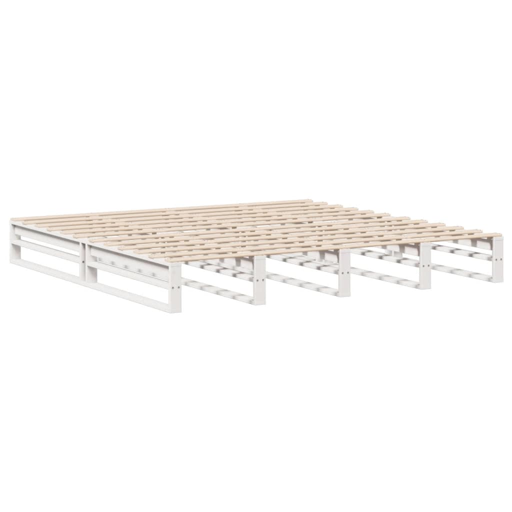 vidaXL Lit bibliothèque sans matelas blanc 180x200 cm bois massif