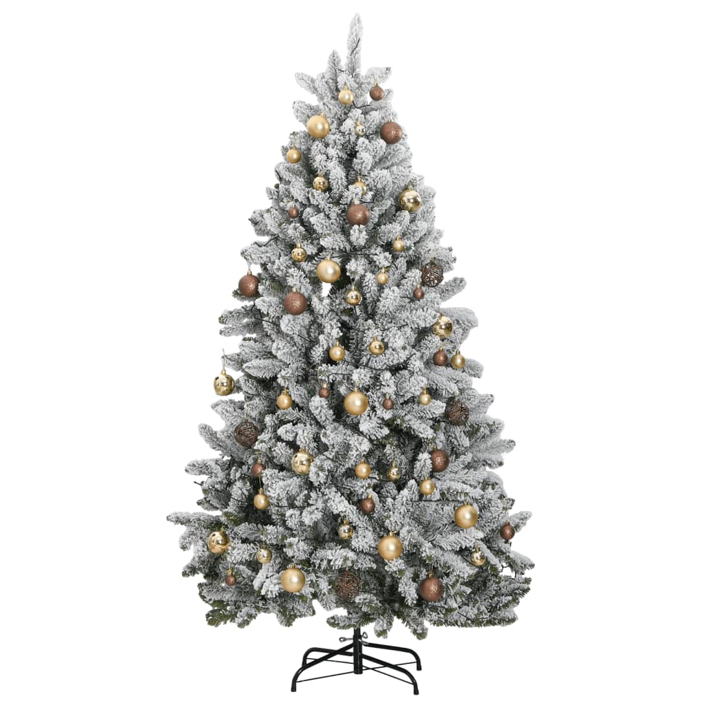 vidaXL Sapin de Noël artificiel articulé 300 LED et boules 240 cm