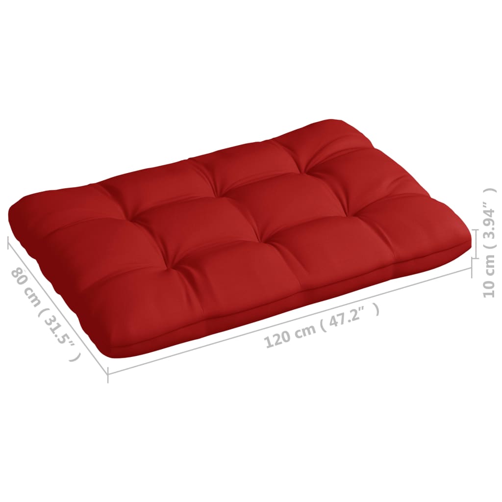 vidaXL Coussins de canapé palette lot de 7 Rouge