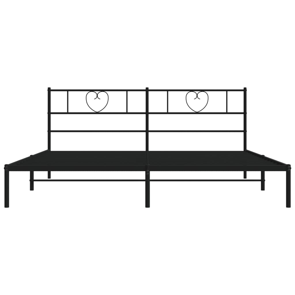 vidaXL Cadre de lit métal sans matelas avec tête de lit noir 193x203cm