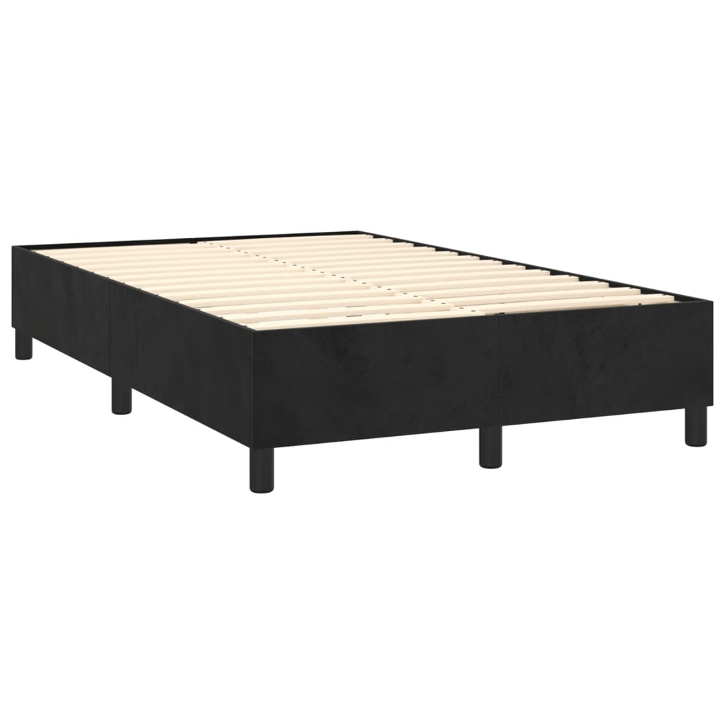 vidaXL Sommier à lattes de lit avec matelas Noir 120x200 cm Velours