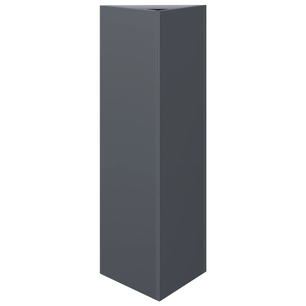 vidaXL Jardinière anthracite triangulaire 30x26x75 cm acier