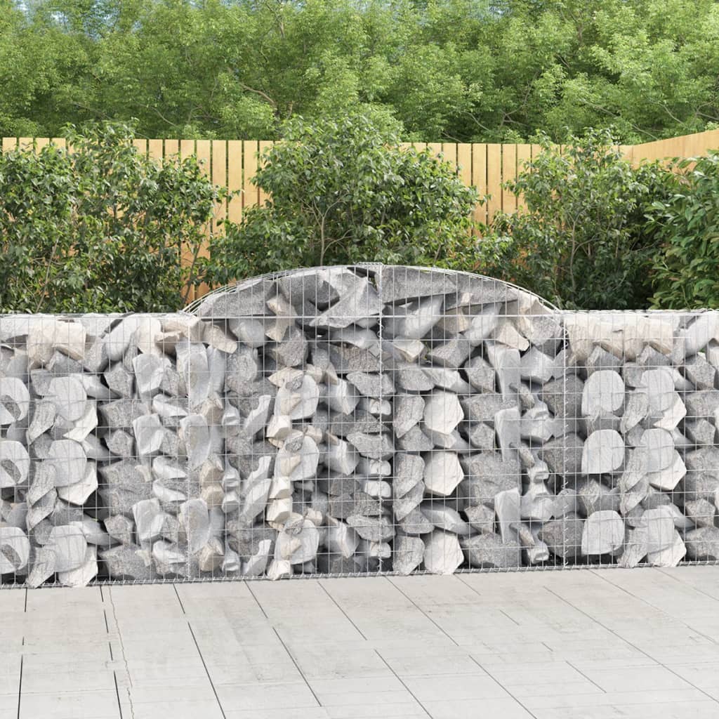 vidaXL Paniers à gabions arqués 20 pcs 300x50x100/120 cm fer galvanisé