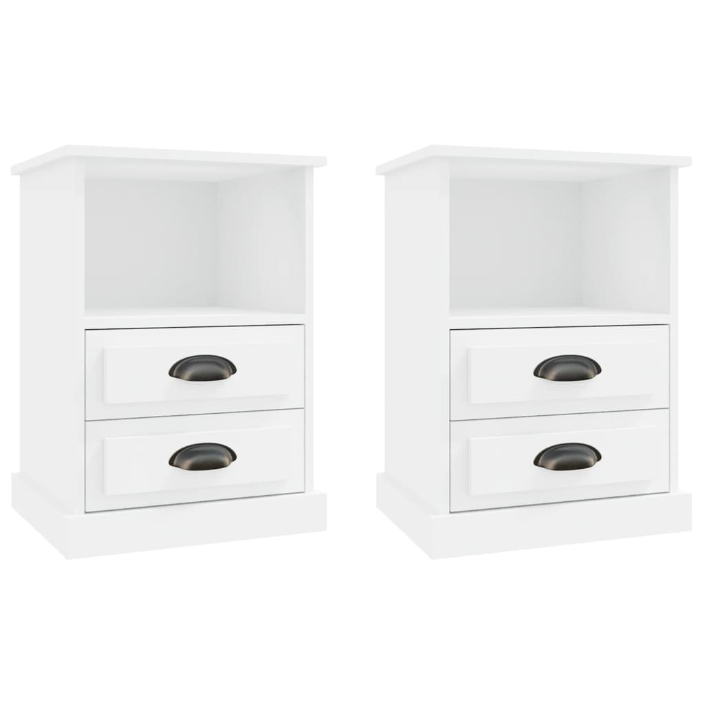 vidaXL Tables de chevet 2 pcs blanc 43x36x60 cm